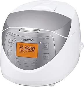 CUCKOO Micom Rice Cooker 6 Cup Uncooked / 12 Cup Cooked, Korean Fuzzy Logic Rice Cooker with Delay Timer & Keep Warm Setting, Versatile Food Steamer with Non-Stick Inner Pot, Silver (CR-0632F)