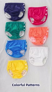 EZ Moms 2 Packs Reusable Swim Diapers Toddler Baby Swim Diaper Size 1 Washable Snap Pool Swimming Diaper 12-18 Months Soft Waterproof Diapers for Swimming Lessons Boys and Girls with a Laundry Bag