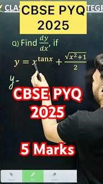 Find 𝑑𝑦/𝑑𝑥, if 𝑦=𝑥^tan𝑥+√(𝑥^2+1)/2#cbse2026 #maths #class12maths #continuityanddifferentiabi