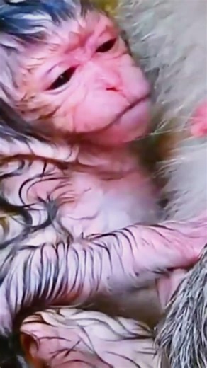 Newborn Baby Monkey’s First Moments