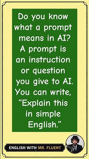 What Is a Prompt? #speakenglish #learnenglish #mrfluent