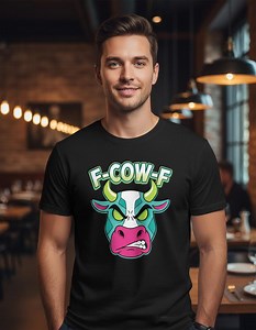 F-cow-f Cartoon Angry Cow T-shirt | Funny Cow Face Tee - Etsy Canada