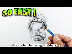 How to draw lips with ice tube | Easy Drawings