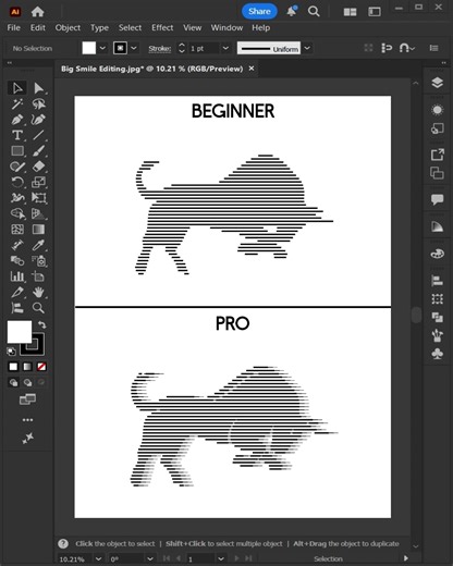 Adobe Illustrator 2026: Tips to create this horizontal digital line art effect using the Split Path script! #bigsmileediting | Big Smile Editing