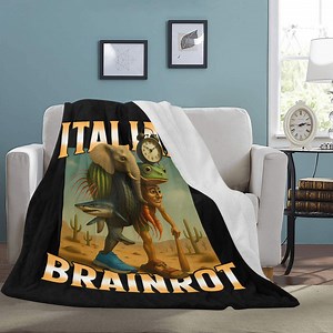Ultra-Soft-Meme-Decke - Kuschliger italienischer Fleece-Überwurf mit Brainrot-Thema - Etsy.de