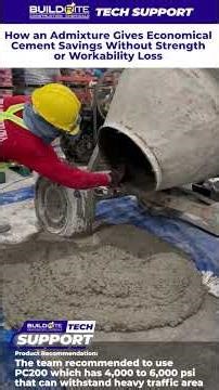 How an Admixture Gives Economical Cement Savings Without Strength or Workability Loss