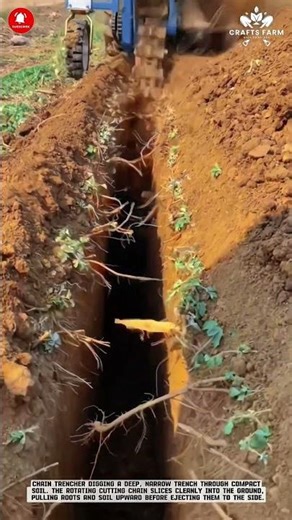 Chain Trencher Cutting Deep Soil: Precise Trench Formation for Underground Installation