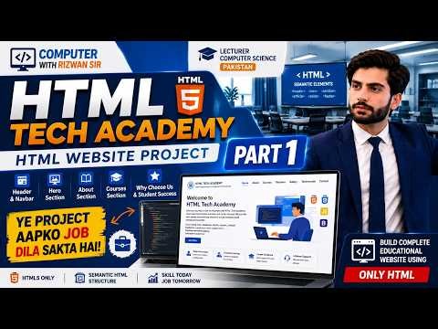 Complete HTML Website Project | Build Tech Academy Website Using HTML Only