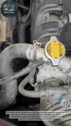 Radiator Hose Clip Removal Using Pliers | Cooling System Maintenance#mechanic #shorts
