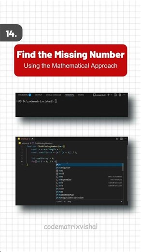 🔴 Find the Missing Number Using Mathematical Approach in JavaScript | DSA Interview Program