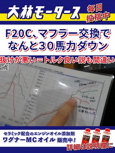 マフラー外すだけでこんなに馬力上がるんかよっ笑 #S2000 #F20C #マフラー #馬力 #VTEC #JDM