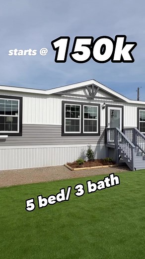 ✅This HUGE mobile home is the “Sparrow” by Destiny Homes! This prefab house has 5 bedrooms and 3 bathrooms plus a den/family room! WATCH THE FULL TOUR ON THE CHANNEL FOR ALL THE INFO AND PRICING DETAILS, link in bio! #mobilehome #manufacturedhome #prefabhouse #prefabhomes #house #newhome #realestate #housetour