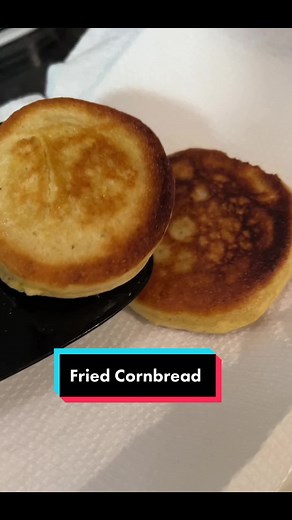 Fried Cornbread (or Hoecakes 😂) . Recipe at end. #food #foodie #foodlover #recipe #easyrecipe #eatwithme #dinner #dinnerwithme #dinnerideas #bread #breadtok #cornbread #southernfood #southernfoodtiktok #friedbread