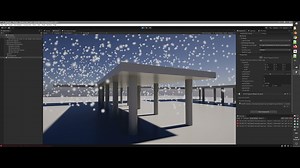 Rain/snow particles colliding with world outside screen space using external camera for depth map.