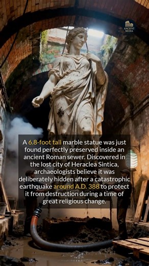 52K views · 579 reactions | A huge marble statue was found perfectly preserved inside an ancient Roman sewer. #archaeology #ancienthistory #discovery | Ancient Media | Facebook