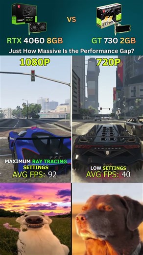 RTX 4060 vs GT 730 — Old Budget GPU vs Mid-Range Beast #pcgaming #shorts