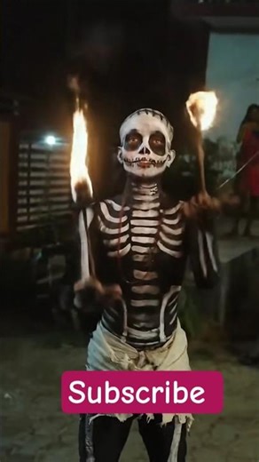 Skeleton fire and dancing