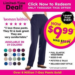 194 reactions · 40 shares |  You Have EXCLUSIVE Access! Get Our 7-Day Pant for ONLY $9.99 Through This Special Offer! Hurry, Limited Time Only. | Woman Within | Facebook