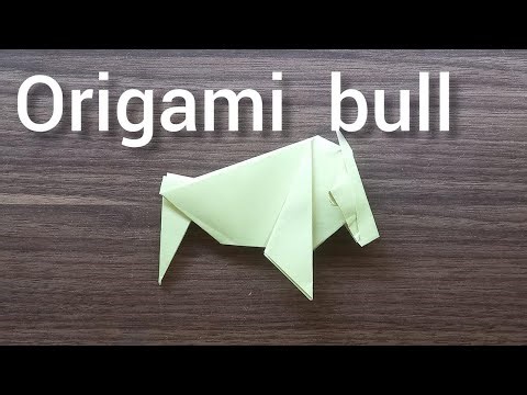 BULL ORIGAMI HOW TO MAKE A PULL CRAFT TUTORIAL STEP BY STEP FOLDING youtuber craft origami