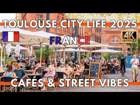 Toulouse France 2025 4K Walking Tour: City Center, Garonne Riverside, Cafés, Shops,Place du Capitole