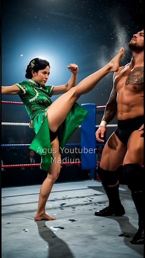 Qipao Girl's High Kick SHOCKS The Wrestler! (Skill vs. Muscle)