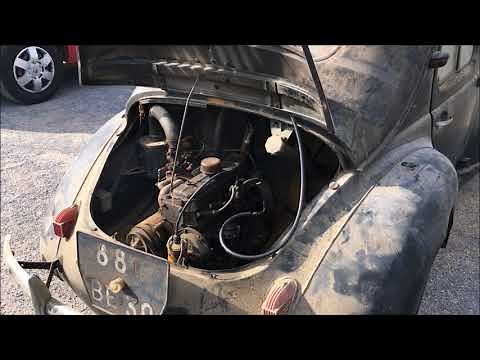 Renault 4cv sortie de grange après 40 ans de sommeil