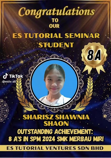 congratulation Sharisz on your outstanding achievement #seminar #smartstudyskills #keputusanspm2024 @Dato' Eswaran (Munsyi Dewan)