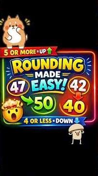 Rounding Numbers Song (5 or More, Raise the Score!) 🎵 Easy Math Trick