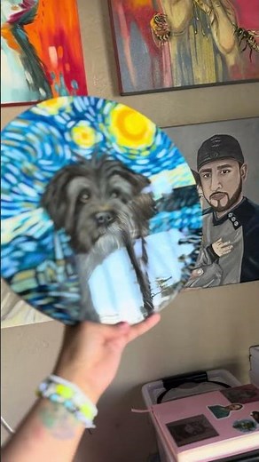 Applying resin to a hand-painted canvas #art #artforbeginners