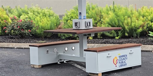 Warren County Public Library receives solar powered picnic tables