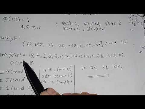 Reduced Residue System: Lecture 6-7