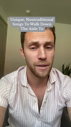 Want a unique, romantic, and memorable processional? Here are my ideas for nontraditional songs to walk down the aisle to, whether you want a country song, indie rock song, classic rock song, or unapologetically sappy song. #procession #ceremonytips #weddingmusic #weddingsongs #nontraditionalwedding #2024bride