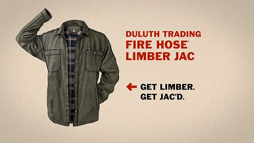Bulky jackets are a burden. Our lighter-weight 8-oz. Fire Hose Flannel-Lined Shirt Jac is great in milder weather or when you're on the move. Get limber. Get jac’d. Get Limberjac’d. bit.ly/ShirtJacs | Duluth Trading Company