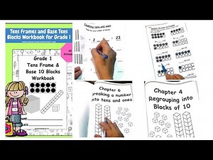 #PlaceValue Worksheets ||Tens Frames and base ten blocks for Grade 1 Workbook Review