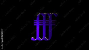 Alchemical Symbol For Stratum Super Stratum-2 Icon Animation. Purple text with alpha channel. Esoteric Alchemy symbology