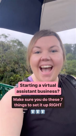 Comment CHECKLIST for the full VA Starter Guide ⬇️⬇️⬇️ Here are the 7 steps to take to set up your Virtual Assistant business for success: 1. Choose Your Services - I recommend most VAs start with General Administrative services. This would be data entry, answering, customer service emails, sending invoices, calendar management, etc. This will allow you to get started RIGHT AWAY. 😍 2. Set Up Your Packages - Most VAs charge $30/hr when first starting out. You can sell packages of hours (i.e. 10 