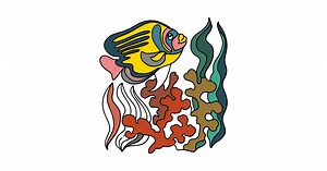 Angel fish - Fish coloring pages for Adults online and printable