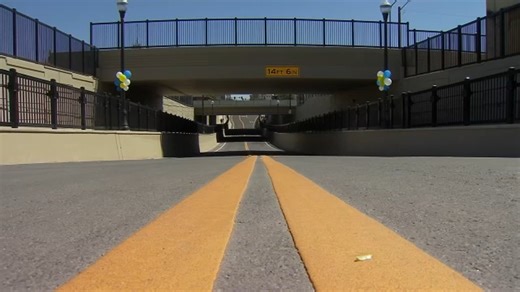 Tulare Street underpass connecting Downtown Fresno and Chinatown opens