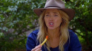 The Bush Barbie is out! Catch her catching up with Mat Whitehead from 10 daily over her first meal. | I'm A Celebrity Get Me Out Of Here Australia