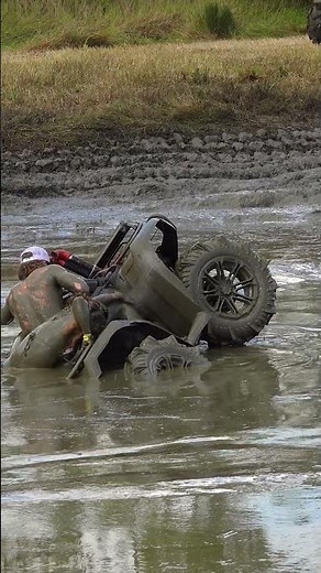 Girl Just Can't Stay on 4 Wheeler in the Mud!