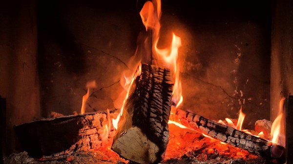 Fireplace, Christmas, Burning Fire. Free Stock Video