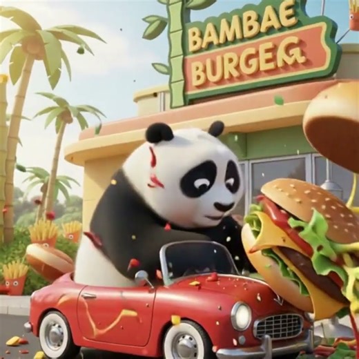 Hungry Panda Ordered a Burger… But It EXPLODED! 😂🐼🍔
