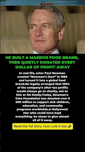 He Donated 100% of His Food Brand Profits | Paul Newman’s True Story