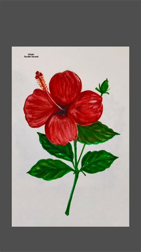 Hibiscus flower Painting with Watercolour #art #easyart #watercolor #painting #youtubeshorts