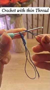 Crochet with thin thread | How to make a silk thin thread to a thick thread in Crochet #crochet