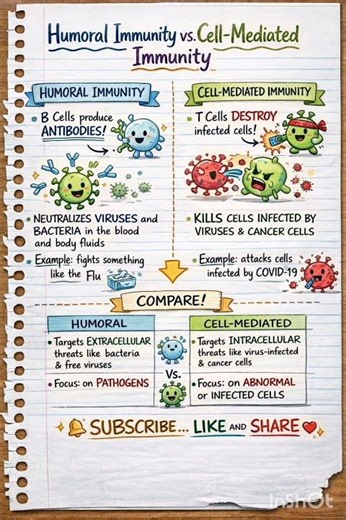 Humoral vs Cell mediated immunity #immunology