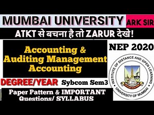 Accounting & Auditing Management Accounting |Sybcom sem3|Syllabus Sybcom sem3 Nep Pattern |Ark sir