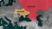 Russia Ukraine war concept map animation