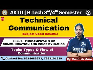 Technical Communication | Unit-1 | L-03 | Types & Flow of Communication | B.Tech 2nd Year