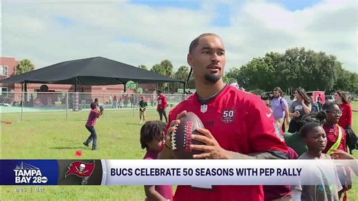 Bucs celebrate 50 seasons with pep rally at Lockhart Elementary School